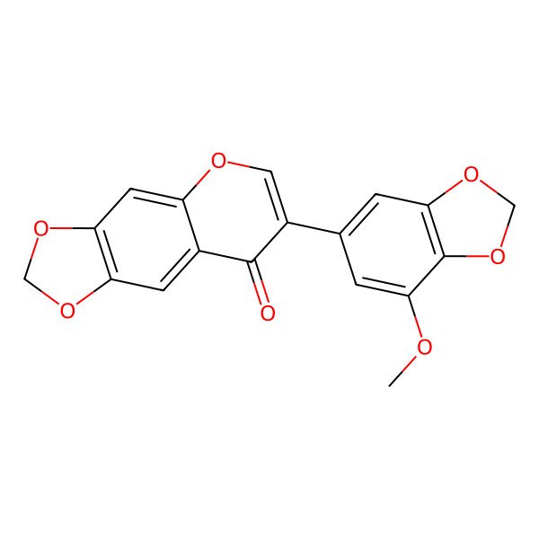 2D Structure of 7-(7-Methoxy-1,3-benzodioxol-5-yl)-[1,3]dioxolo[4,5-g]chromen-8-one