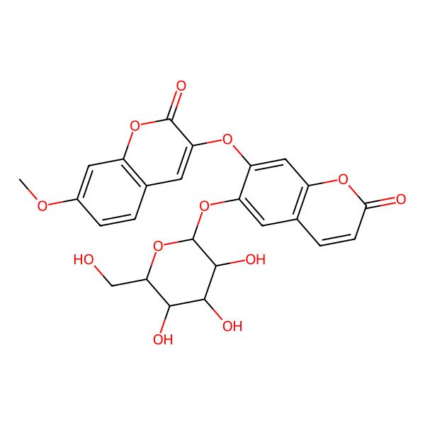 2D Structure of 7-(7-Methoxy-2-oxochromen-3-yl)oxy-6-[3,4,5-trihydroxy-6-(hydroxymethyl)oxan-2-yl]oxychromen-2-one
