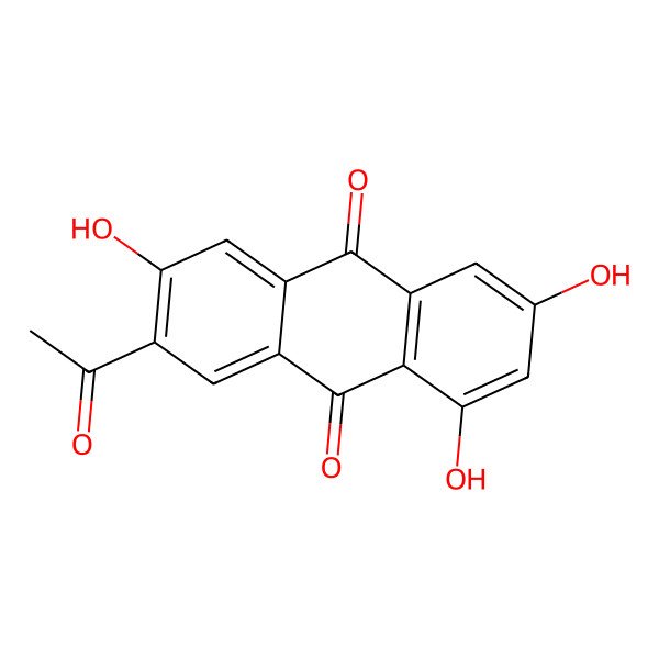 2D Structure of 7-Acetyl-1,3,6-trihydroxyanthracene-9,10-dione