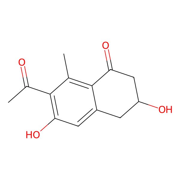 2D Structure of 7-Acetyl-3,6-dihydroxy-8-methyl-tetralone