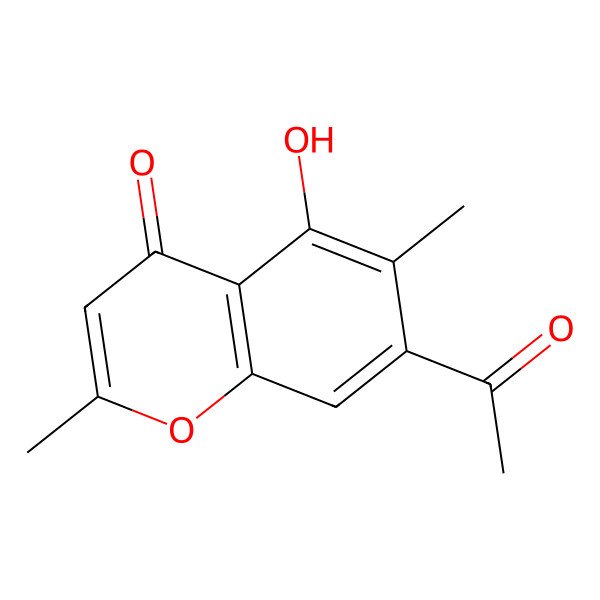2D Structure of 7-Acetyl-5-hydroxy-2,6-dimethylchromen-4-one