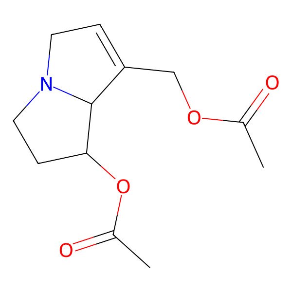 2D Structure of (7-acetyloxy-5,6,7,8-tetrahydro-3H-pyrrolizin-1-yl)methyl acetate