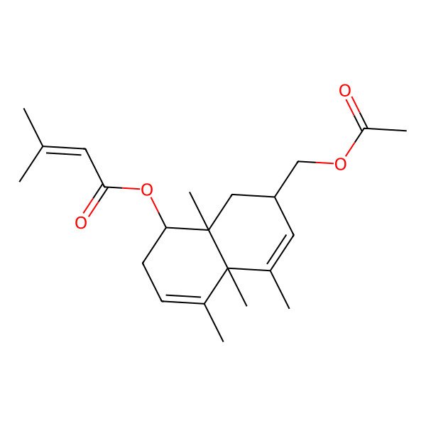 2D Structure of [7-(Acetyloxymethyl)-4,4a,5,8a-tetramethyl-1,2,7,8-tetrahydronaphthalen-1-yl] 3-methylbut-2-enoate