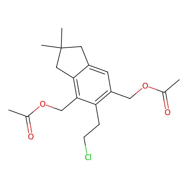 2D Structure of [7-(Acetyloxymethyl)-6-(2-chloroethyl)-2,2-dimethyl-1,3-dihydroinden-5-yl]methyl acetate