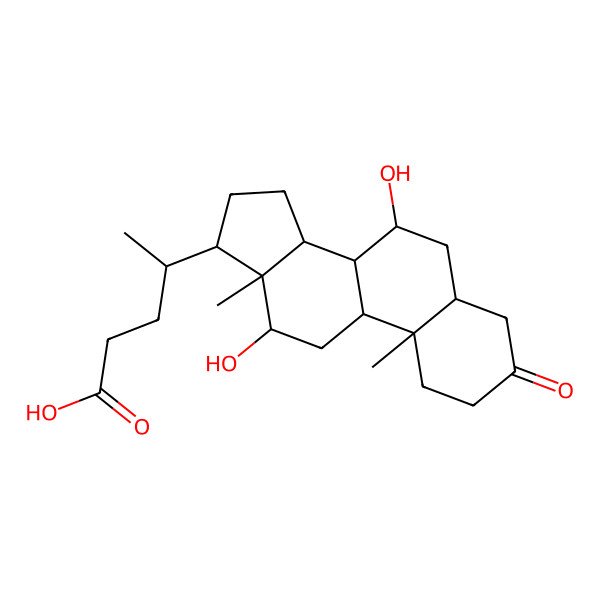 2D Structure of 7 alpha,12alpha-Dihydroxy-3-ketocholanic acid