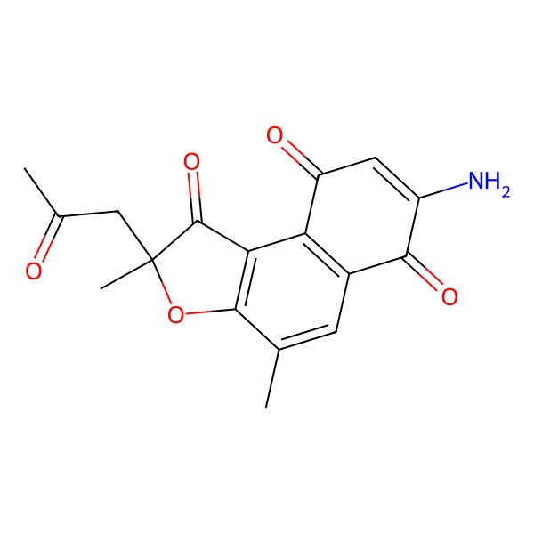 2D Structure of 7-Amino-2,4-dimethyl-2-(2-oxopropyl)benzo[e][1]benzofuran-1,6,9-trione
