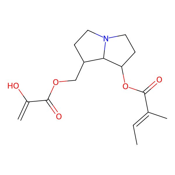 2D Structure of 7-Angeloyl-9-(hydroxypropenoyl) retronecine