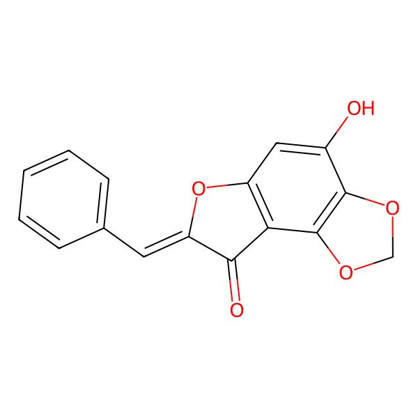 2D Structure of 7-Benzylidene-4-hydroxyfuro[2,3-g][1,3]benzodioxol-8-one