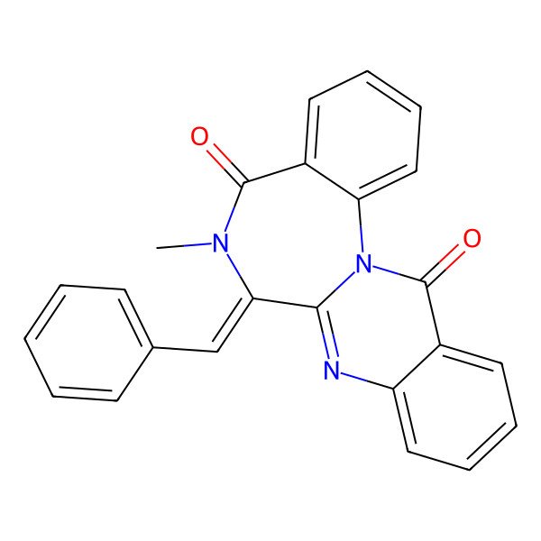 2D Structure of 7-Benzylidene-6-methylquinazolino[3,2-a][1,4]benzodiazepine-5,13-dione