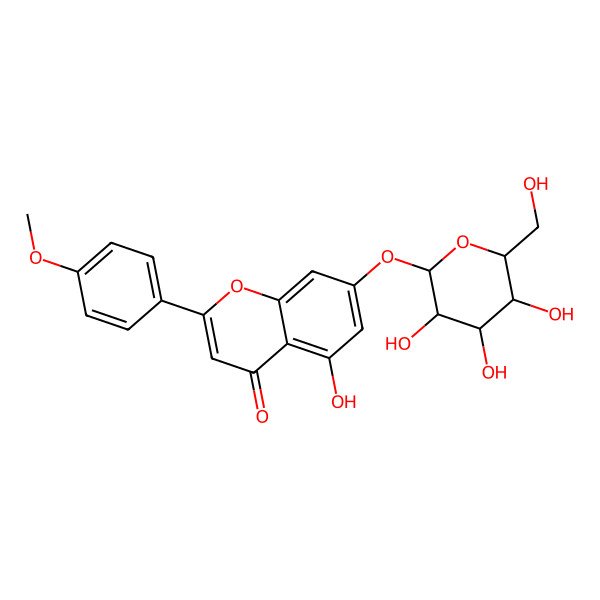 2D Structure of 7-(beta-D-Galactopyranosyloxy)-5-hydroxy-2-(4-Methoxyphenyl)-
