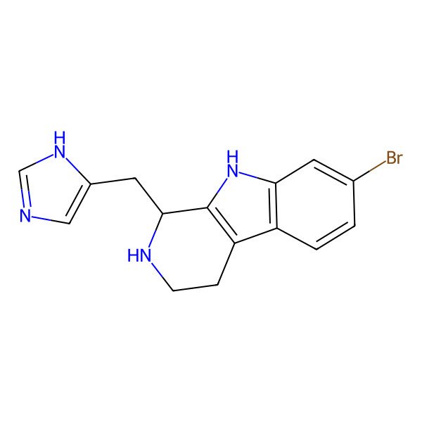 2D Structure of 7-bromo-1-(1H-imidazol-5-ylmethyl)-2,3,4,9-tetrahydro-1H-pyrido[3,4-b]indole