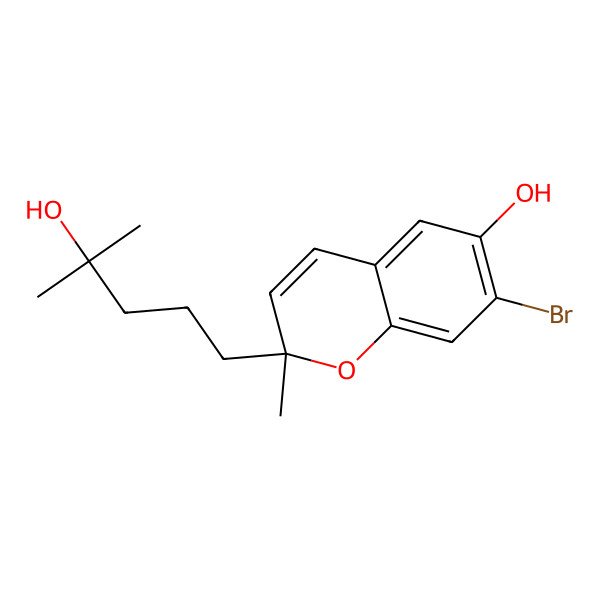 2D Structure of 7-Bromo-2-(4-hydroxy-4-methylpentyl)-2-methylchromen-6-ol