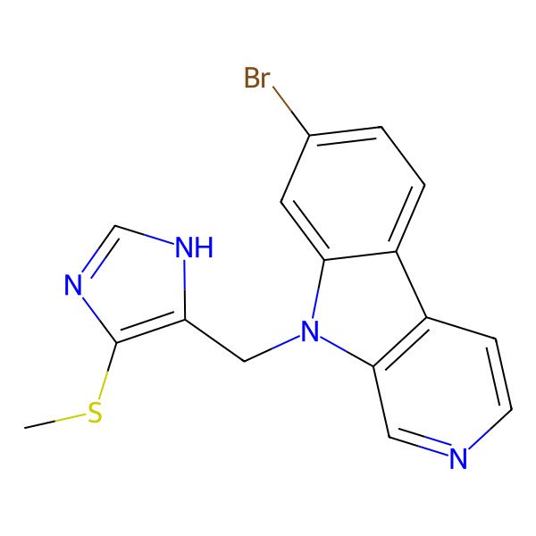 2D Structure of 7-bromo-9-[(4-methylsulfanyl-1H-imidazol-5-yl)methyl]pyrido[3,4-b]indole