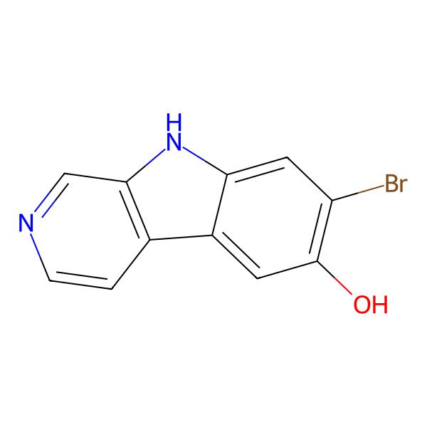 2D Structure of 7-bromo-9H-pyrido[3,4-b]indol-6-ol