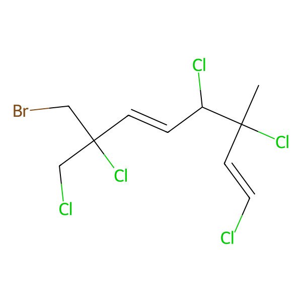 2D Structure of 7-(Bromomethyl)-1,3,4,7,8-pentachloro-3-methyl-1,5-octadiene