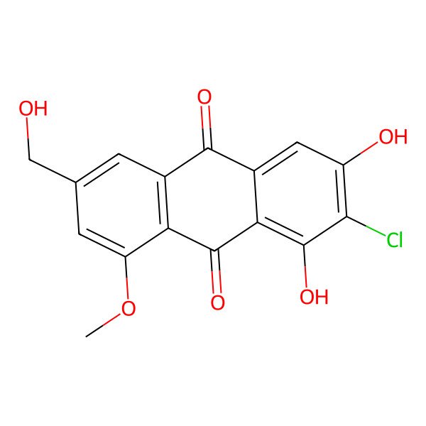 2D Structure of 7-Chloro-1-O-methyl-w-hydroxyemodin