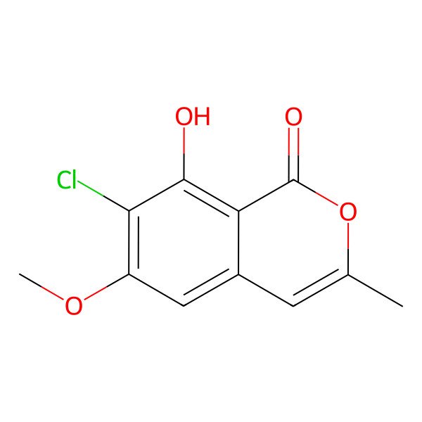 2D Structure of 7-Chloro-8-hydroxy-6-methoxy-3-methylisocoumarin