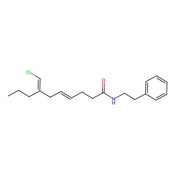2D Structure of 7-(chloromethylidene)-N-(2-phenylethyl)dec-4-enamide