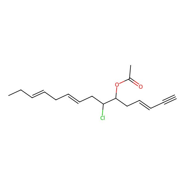 2D Structure of 7-Chloropentadeca-3,9,12-trien-1-yn-6-yl acetate