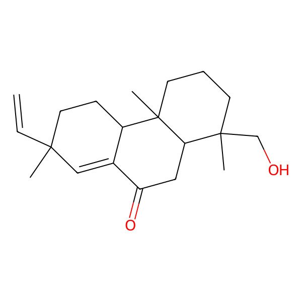 2D Structure of 7-Ethenyl-1-(hydroxymethyl)-1,4a,7-trimethyl-2,3,4,4b,5,6,10,10a-octahydrophenanthren-9-one 2D Structure of 7-Ethenyl-1-(hydroxymethyl)-1,4a,7-trimethyl-2,3,4,4b,5,6,10,10a-octahydrophenanthren-9-one