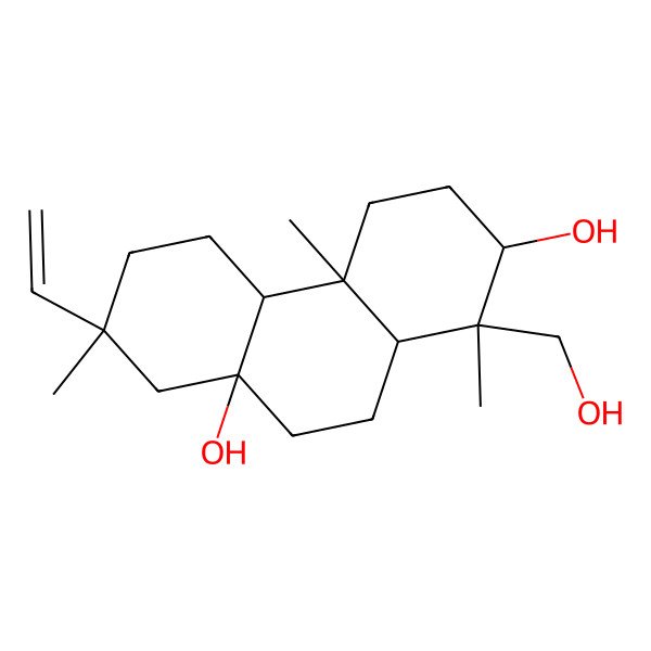 2D Structure of 7-Ethenyl-1-(hydroxymethyl)-1,4a,7-trimethyl-2,3,4,4b,5,6,8,9,10,10a-decahydrophenanthrene-2,8a-diol 2D Structure of 7-Ethenyl-1-(hydroxymethyl)-1,4a,7-trimethyl-2,3,4,4b,5,6,8,9,10,10a-decahydrophenanthrene-2,8a-diol