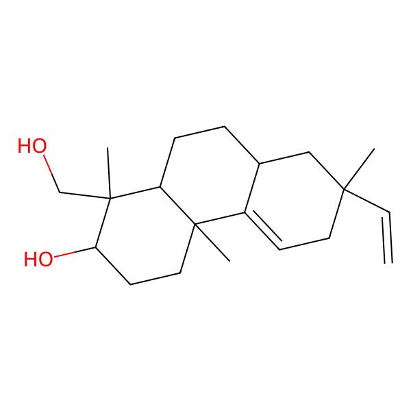 2D Structure of 7-ethenyl-1-(hydroxymethyl)-1,4a,7-trimethyl-3,4,6,8,8a,9,10,10a-octahydro-2H-phenanthren-2-ol
