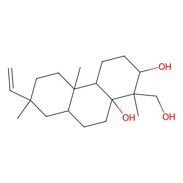2D Structure of 7-Ethenyl-1-(hydroxymethyl)-1,4b,7-trimethyl-2,3,4,4a,5,6,8,8a,9,10-decahydrophenanthrene-2,10a-diol