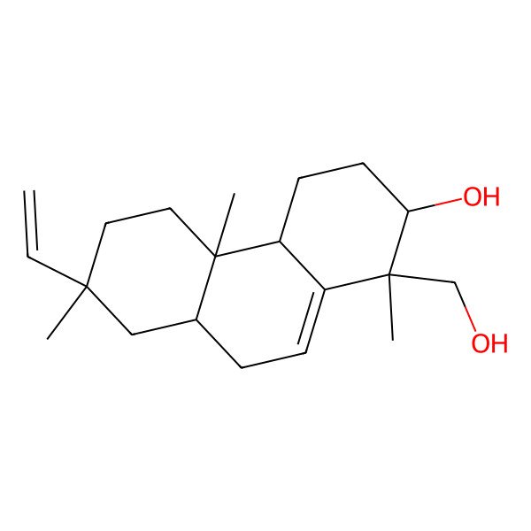 2D Structure of 7-ethenyl-1-(hydroxymethyl)-1,4b,7-trimethyl-3,4,4a,5,6,8,8a,9-octahydro-2H-phenanthren-2-ol