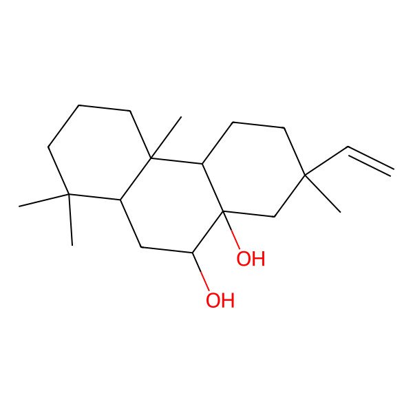 2D Structure of 7-Ethenyl-1,1,4a,7-tetramethyl-2,3,4,4b,5,6,8,9,10,10a-decahydrophenanthrene-8a,9-diol 2D Structure of 7-Ethenyl-1,1,4a,7-tetramethyl-2,3,4,4b,5,6,8,9,10,10a-decahydrophenanthrene-8a,9-diol