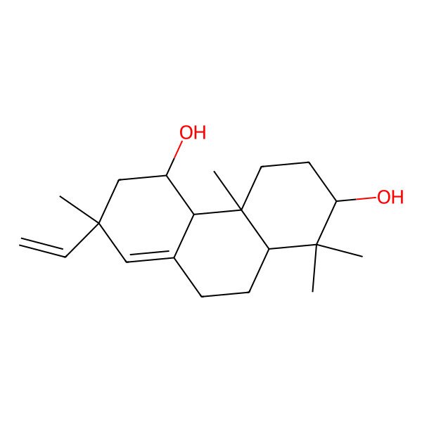 2D Structure of 7-ethenyl-1,1,4a,7-tetramethyl-3,4,4b,5,6,9,10,10a-octahydro-2H-phenanthrene-2,5-diol
