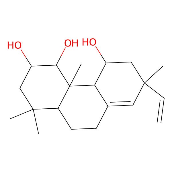 2D Structure of 7-ethenyl-1,1,4a,7-tetramethyl-3,4,4b,5,6,9,10,10a-octahydro-2H-phenanthrene-3,4,5-triol