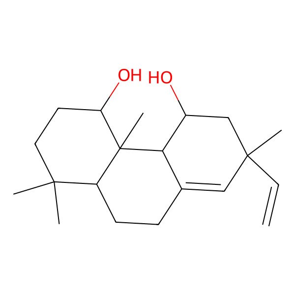2D Structure of 7-ethenyl-1,1,4a,7-tetramethyl-3,4,4b,5,6,9,10,10a-octahydro-2H-phenanthrene-4,5-diol 2D Structure of 7-ethenyl-1,1,4a,7-tetramethyl-3,4,4b,5,6,9,10,10a-octahydro-2H-phenanthrene-4,5-diol