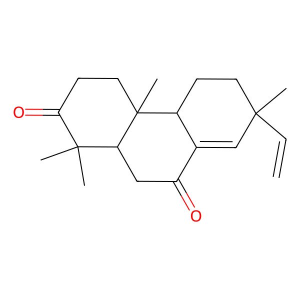 2D Structure of 7-ethenyl-1,1,4a,7-tetramethyl-4,4b,5,6,10,10a-hexahydro-3H-phenanthrene-2,9-dione