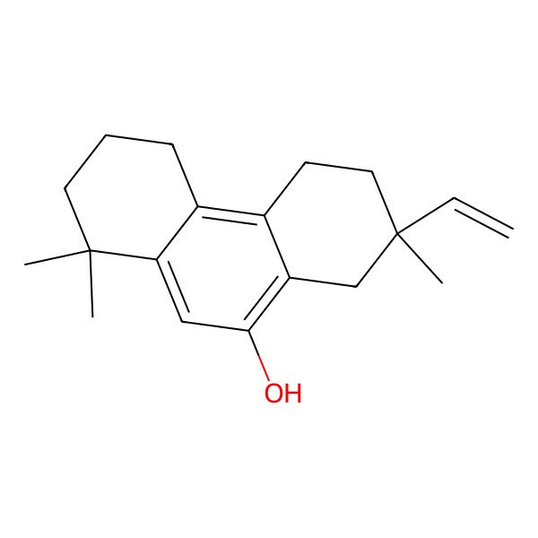 2D Structure of 7-Ethenyl-1,1,7-trimethyl-2,3,4,5,6,8-hexahydrophenanthren-9-ol