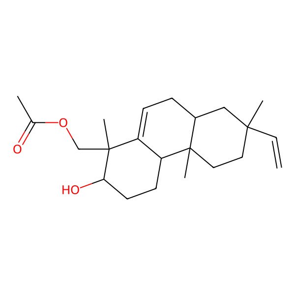 2D Structure of (7-ethenyl-2-hydroxy-1,4b,7-trimethyl-3,4,4a,5,6,8,8a,9-octahydro-2H-phenanthren-1-yl)methyl acetate