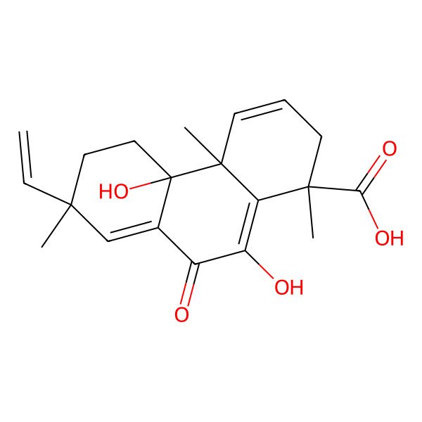 2D Structure of 7-ethenyl-4b,10-dihydroxy-1,4a,7-trimethyl-9-oxo-5,6-dihydro-2H-phenanthrene-1-carboxylic acid