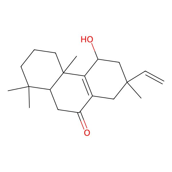2D Structure of 7-Ethenyl-5-hydroxy-1,1,4a,7-tetramethyl-2,3,4,5,6,8,10,10a-octahydrophenanthren-9-one