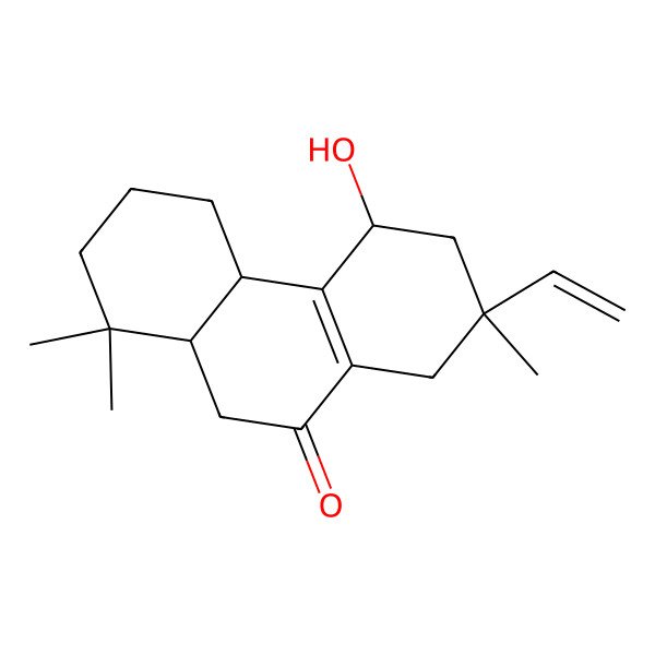 2D Structure of 7-ethenyl-5-hydroxy-1,1,7-trimethyl-3,4,4a,5,6,8,10,10a-octahydro-2H-phenanthren-9-one