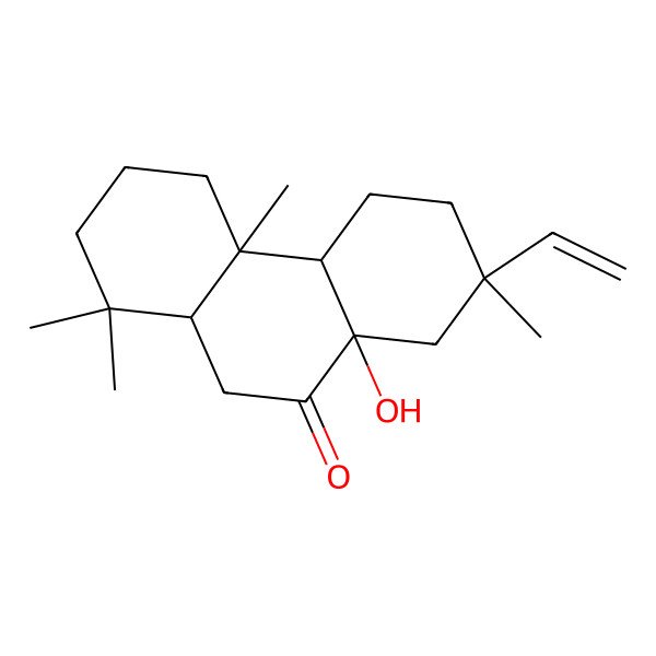 2D Structure of 7-ethenyl-8a-hydroxy-1,1,4a,7-tetramethyl-3,4,4b,5,6,8,10,10a-octahydro-2H-phenanthren-9-one
