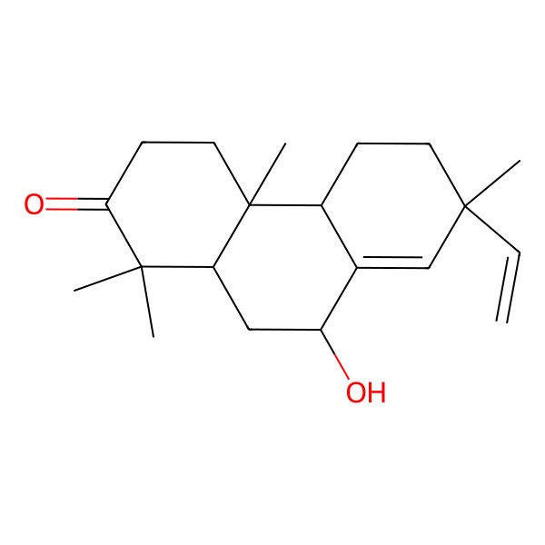 2D Structure of 7-Ethenyl-9-hydroxy-1,1,4a,7-tetramethyl-3,4,4b,5,6,9,10,10a-octahydrophenanthren-2-one