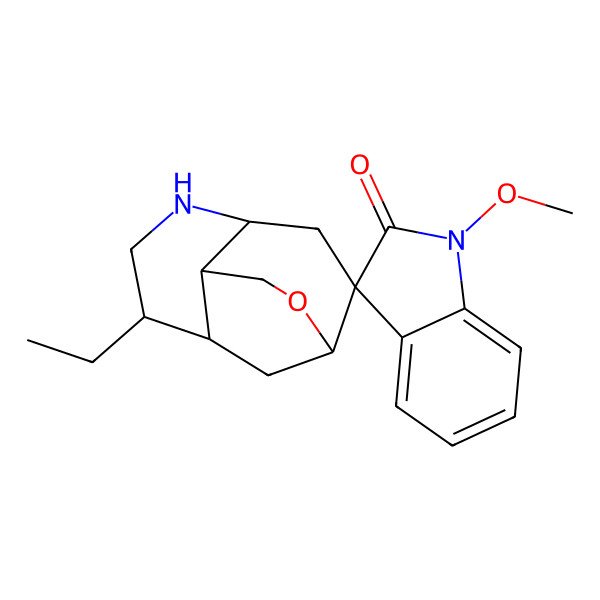 2D Structure of 7-Ethyl-1'-methoxyspiro[11-oxa-5-azatricyclo[6.3.1.04,9]dodecane-2,3'-indole]-2'-one