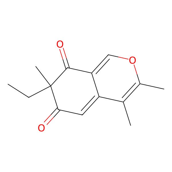 2D Structure of 7-Ethyl-3,4,7-trimethylisochromene-6,8-dione