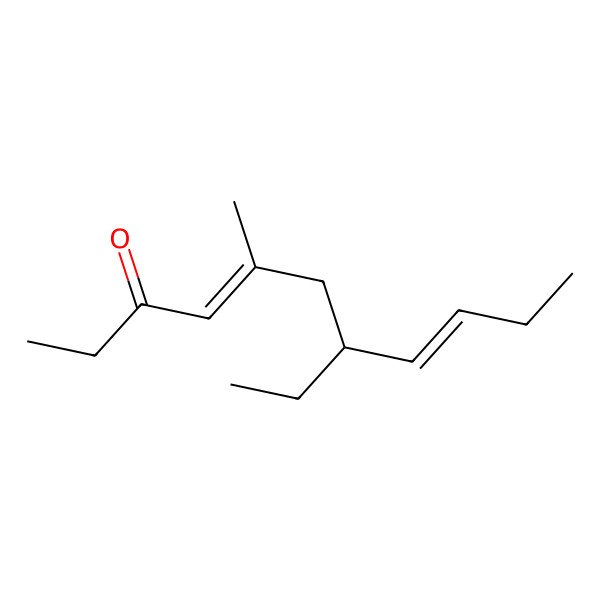 2D Structure of 7-Ethyl-5-methylundeca-4,8-dien-3-one
