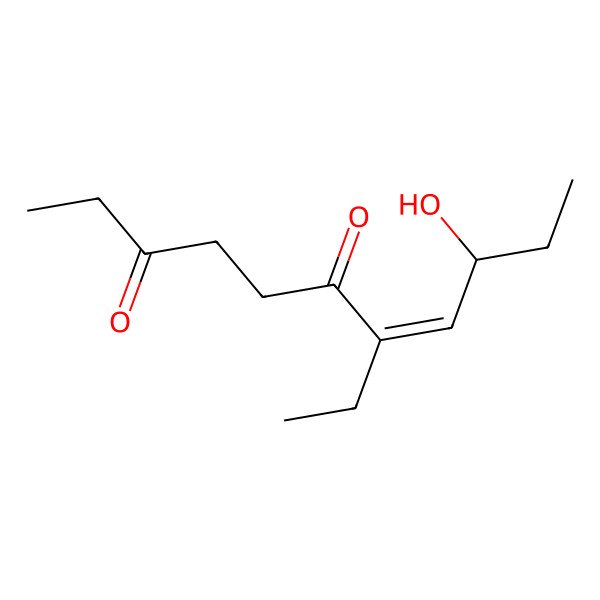 2D Structure of 7-Ethyl-9-hydroxyundec-7-ene-3,6-dione