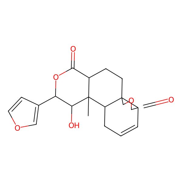 2D Structure of 7-(Furan-3-yl)-8-hydroxy-9-methyl-6,16-dioxatetracyclo[8.7.0.01,14.04,9]heptadec-12-ene-5,15-dione