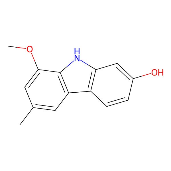 2D Structure of 7-Hydroxy-1-methoxy-3-methylcarbazole