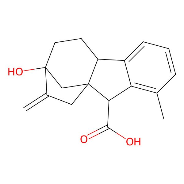2D Structure of 7-Hydroxy-1-methyl-8-methylenegibba-1,3,4a(10a)-triene-10-carboxylic acid