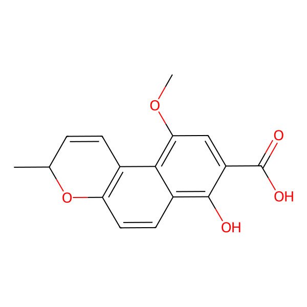 2D Structure of 7-hydroxy-10-methoxy-3-methyl-3H-benzo[f]chromene-8-carboxylic acid