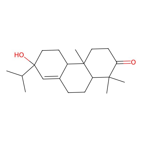 2D Structure of 7-Hydroxy-1,1,4a-trimethyl-7-propan-2-yl-3,4,4b,5,6,9,10,10a-octahydrophenanthren-2-one