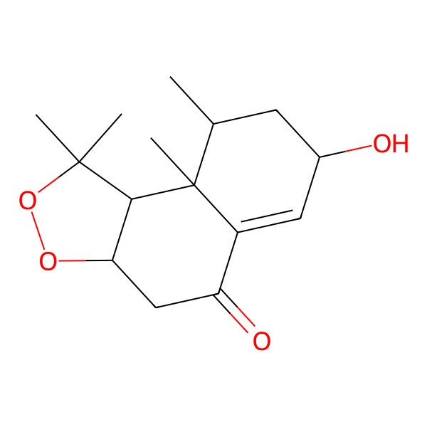 2D Structure of 7-Hydroxy-1,1,9,9a-tetramethyl-3a,4,7,8,9,9b-hexahydronaphtho[2,1-c]dioxol-5-one